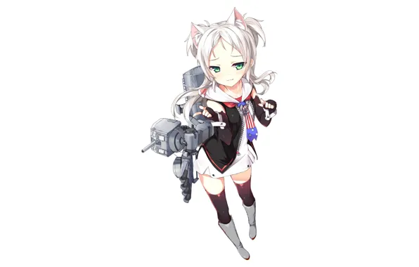 Girl, sexy, thighhighs, green eyes, long hair, dress, anime, beautiful