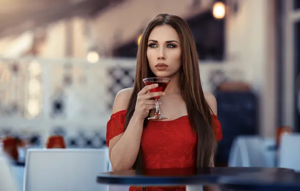 Макияж, напиток, губки, в красном, Campari, Alessandro Di Cicco