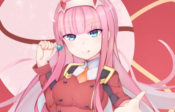 Девушка, розовые волосы, 002, Darling In The Frankxx, Милый во Франксе, Zero Two