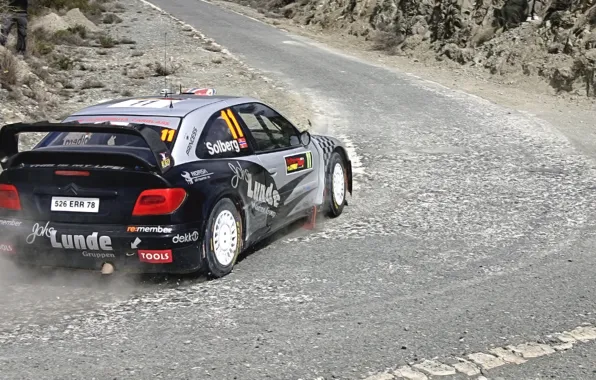 Картинка дорога, Авто, Спорт, Машина, Поворот, Citroen, WRC, Rally