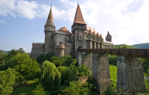 Картинка мост, Romania, Румыния, Трансильвания, Transylvania, Хунедоара, Hunyad Castle, Corvin Castle
