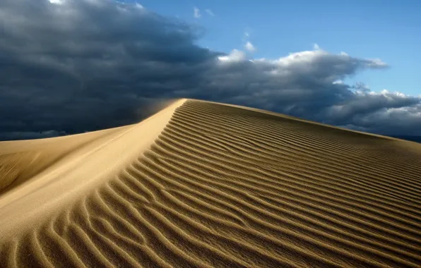 Песок, небо, тучи, пустыня, жара