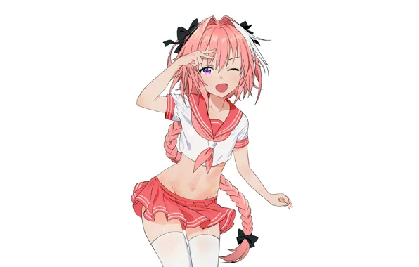 Girl, sexy, thighhighs, long hair, anime, beautiful, pretty, redhead