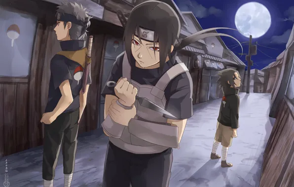 Sasuke, naruto, art, Itachi, Uchiha clan, Shisui, by みたらし