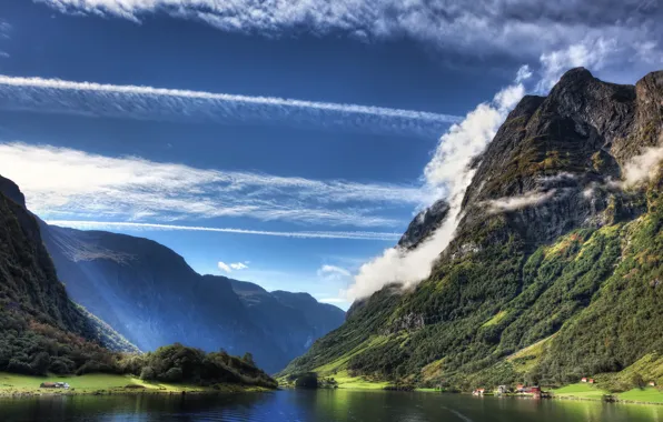 Картинка nature, lake, town