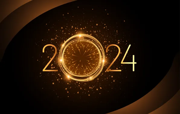 Цифры, Новый год, дата, композиция, 2024, Новый 2024 год