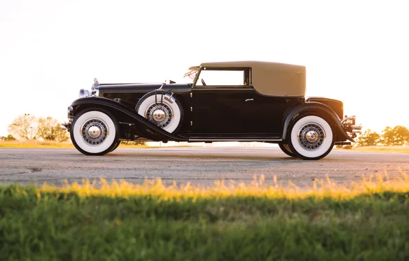 Дорога, поле, car, road, old, classic, american, 1931