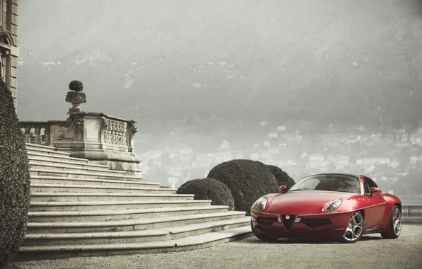 Красный, Alfa Romeo, Автомобиль, 2013, Металлик, Disco Volante Touring
