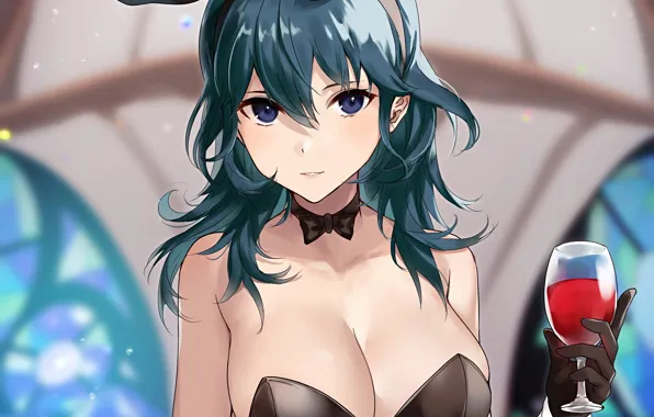 Girl, sexy, cleavage, long hair, boobs, anime, beautiful, purple eyes