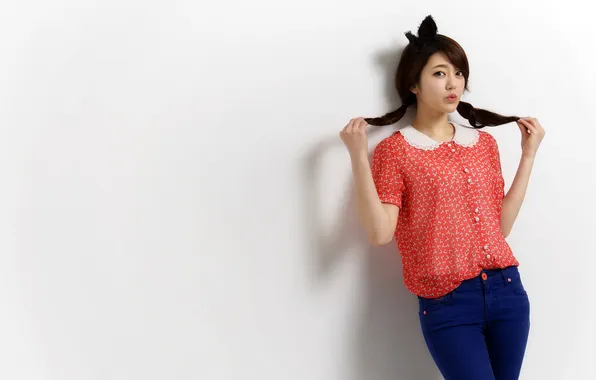 Девушка, фон, азиатка