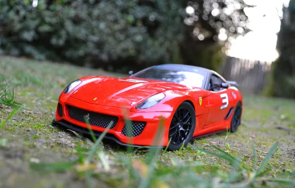 Картинка Ferrari, Red, road, 599, macro, bokeh, track, 599xx
