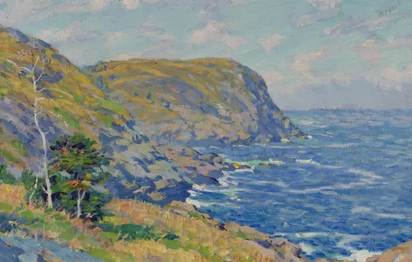 Картинка море, пейзаж, картина, Charles Ebert, Black Head. Monhegan Island, Чарльз Эберт