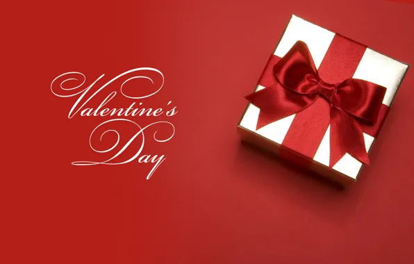 Коробка, подарок, лента, день Святого Валентина