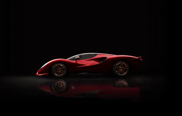 Суперкар, вид сбоку, De Tomaso, 2019, P72