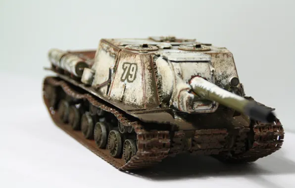 Картинка игрушка, установка, самоходная, артиллерийская, советская, ИСУ-152, моделька, тяжёлая