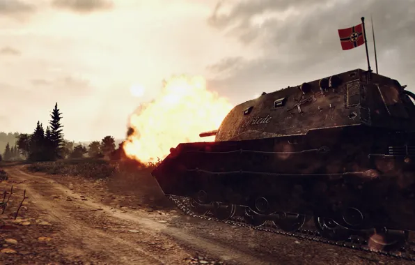HDR, Shooting, Tank, Flag, World of Tanks, WOT, Shot, UHD