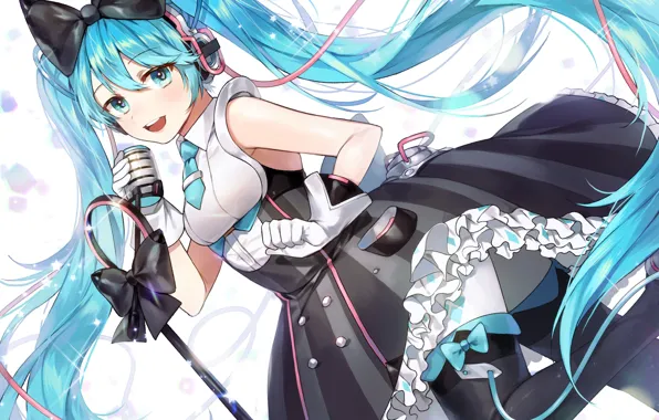 Девушка, платье, арт, vocaloid, hatsune miku