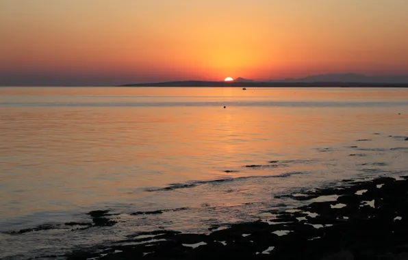 Море, вода, закат, горы, романтика, вечер, sea, sunset