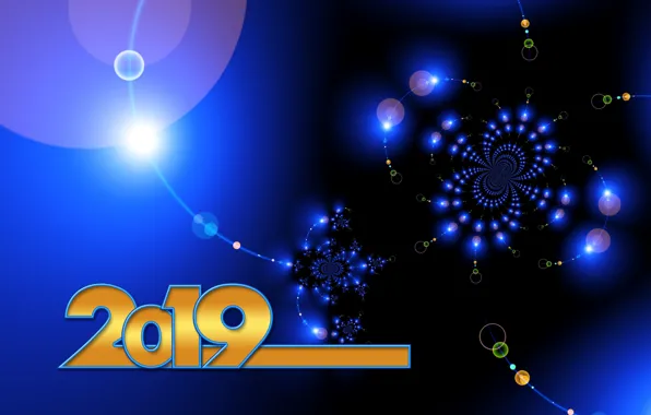 Картинка огни, фон, Новый год, иллюстрация, 2019