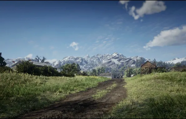 HDR, City, Nature, Landscape, Mountain, Valentine, Red Dead Redemption 2, Xbox One X