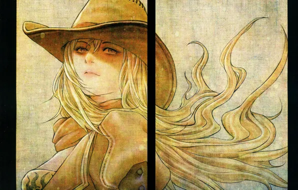 Взгляд, шляпа, блондинка, art, RWBY, Yang Xiao Long, Hiroyuki Asada