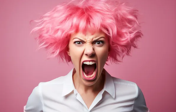 Woman, fury, colored hair