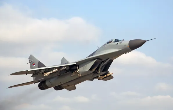 Картинка истребитель, взлёт, MiG-29, МиГ-29, ВВС Сербии
