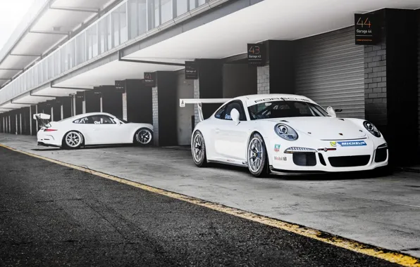 Картинка Porsche, Car, Racing, GT3, White, Cup, 991, Carports