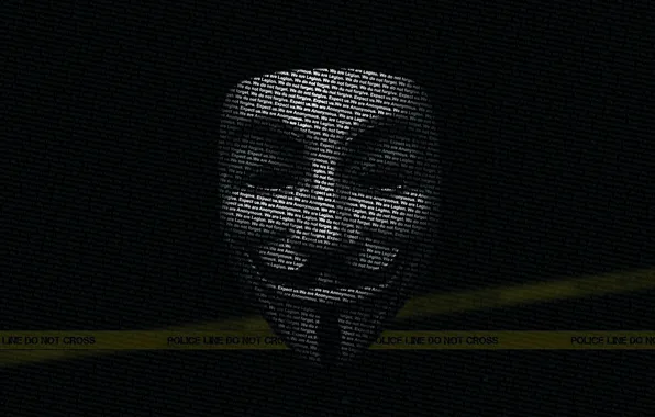 Надписи, полиция, текстура, маска, черный фон, запрет, Сопротивление, хакер