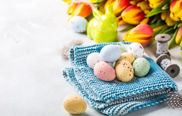 Цветы, colorful, Пасха, тюльпаны, happy, flowers, tulips, Easter