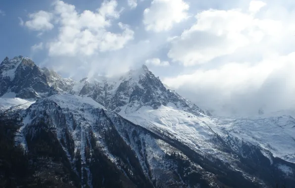 Картинка снег, горы, природа