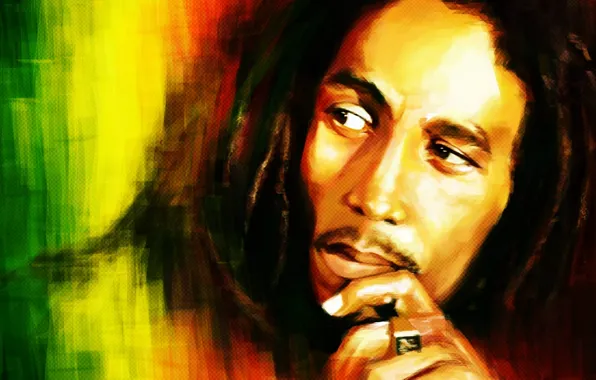 Взгляд, рисунок, Bob Marley