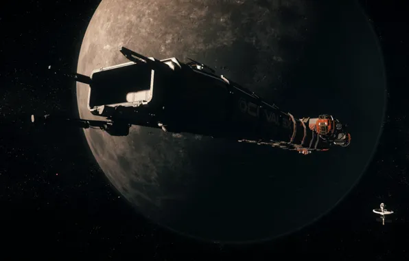 Полет, звездолет, Star Citizen, Caterpillar