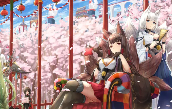 Девушки, Аниме, Ушки, Azur Lane