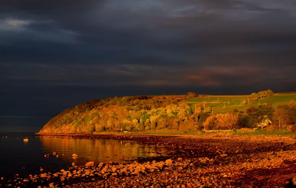 Картинка пролив, побережье, утро, Шотландия, Scotland, Кромарти, Cromarty, Cromarty Firth