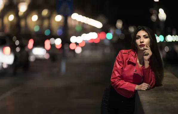 Взгляд, лицо, модель, вечер, Daniela