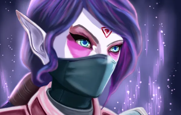 Картинка девушка, маска, арт, Dota 2, Lanaya, Templar Assassin, miKanirI