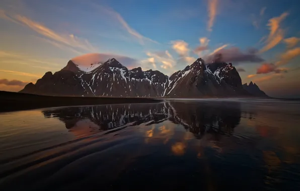 Вода, горы, исландия