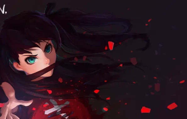 Взгляд, девушка, волосы, арт, Аниме, Anime, Fate/Zero, Rin Toosaka