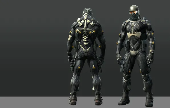 Картинка Crysis, game, man, nanosuit, suit, powerful, strong, muscular