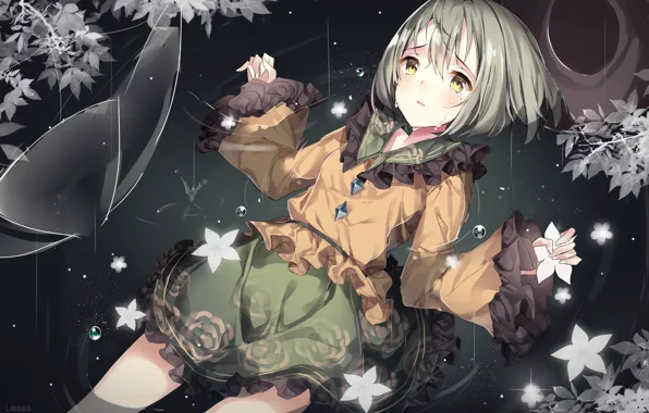 Аниме, девочка, лежит, Touhou, komeiji koishi