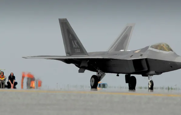 Аэродром, F-22, Raptor, техники, Lockheed/Boeing, многоцелевой истребитель, пятого поколения