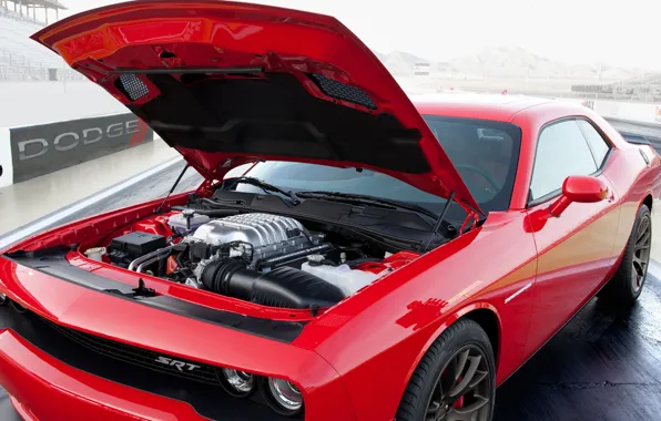 Двигатель, Dodge, Challenger, Muscle Car, Нагнетатель, 2015, SRT Hellcat