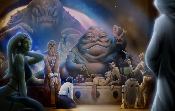 Картинка star wars, Leia Organa, princess leia, Leia Organa Solo, jabba, Jabba Desilijic Tiure, Jabba the …