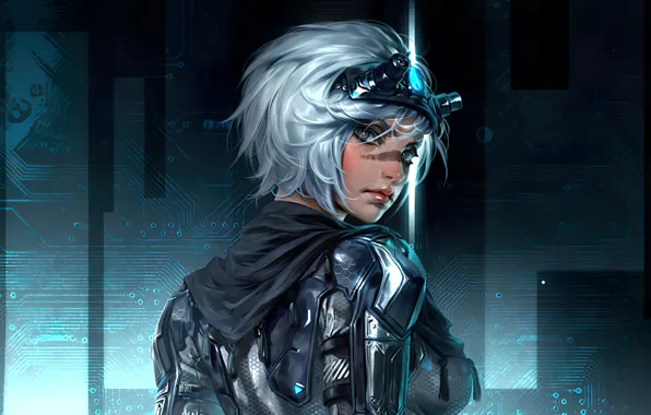 Girl, art, fantastic, digital art, Futuristic, si-fi, OC Whisper commission, lerapi