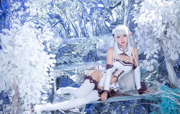 Asian, model, women, cosplay, Emilia, Shimizu Yuno, Qing Shui You Nai