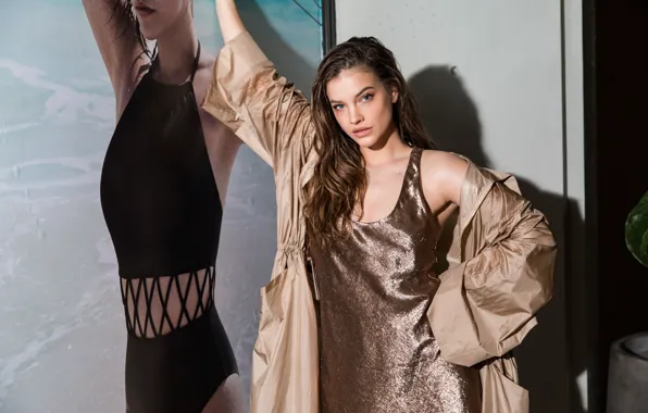 Взгляд, девушка, модель, шатенка, красивая, Barbara Palvin, Барбара Палвин