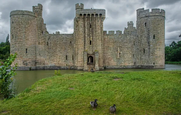 Картинка Англия, England, Bodiam castle, Замок Бодиам