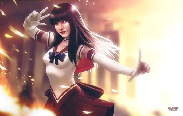 Картинка девушка, магия, sailor mars