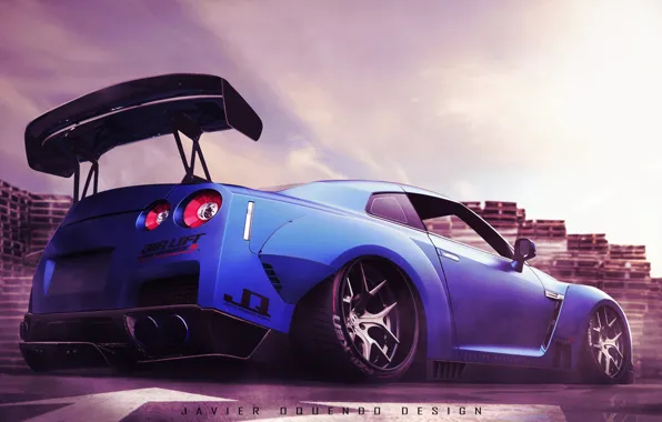 Авто, Синий, Машина, Nissan, Nissan GTR, Transport & Vehicles, Javier Oquendo, by Javier Oquendo